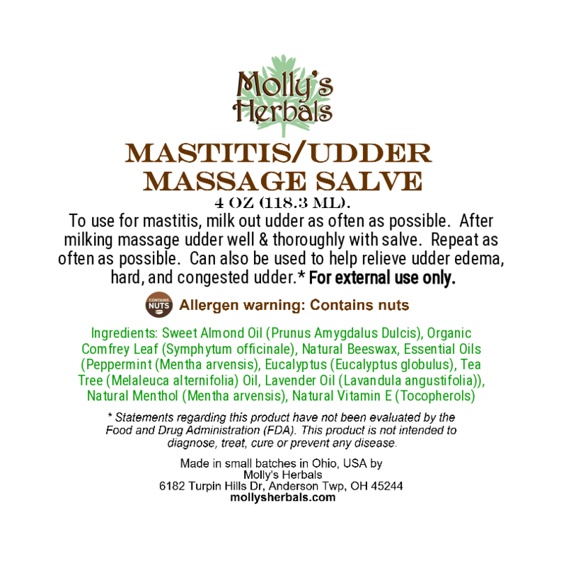 Mastitis / Udder Massage Salve - Molly's Herbals