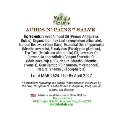 Aches N' Painz Salve | Herbal Muscle & Joint Relief - Molly's Herbals