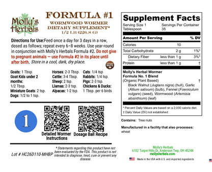 Herbal Worm Kit Formula for All Animals - Molly's Herbals