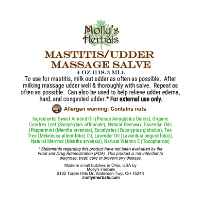 Mastitis / Udder Massage Salve - Molly's Herbals